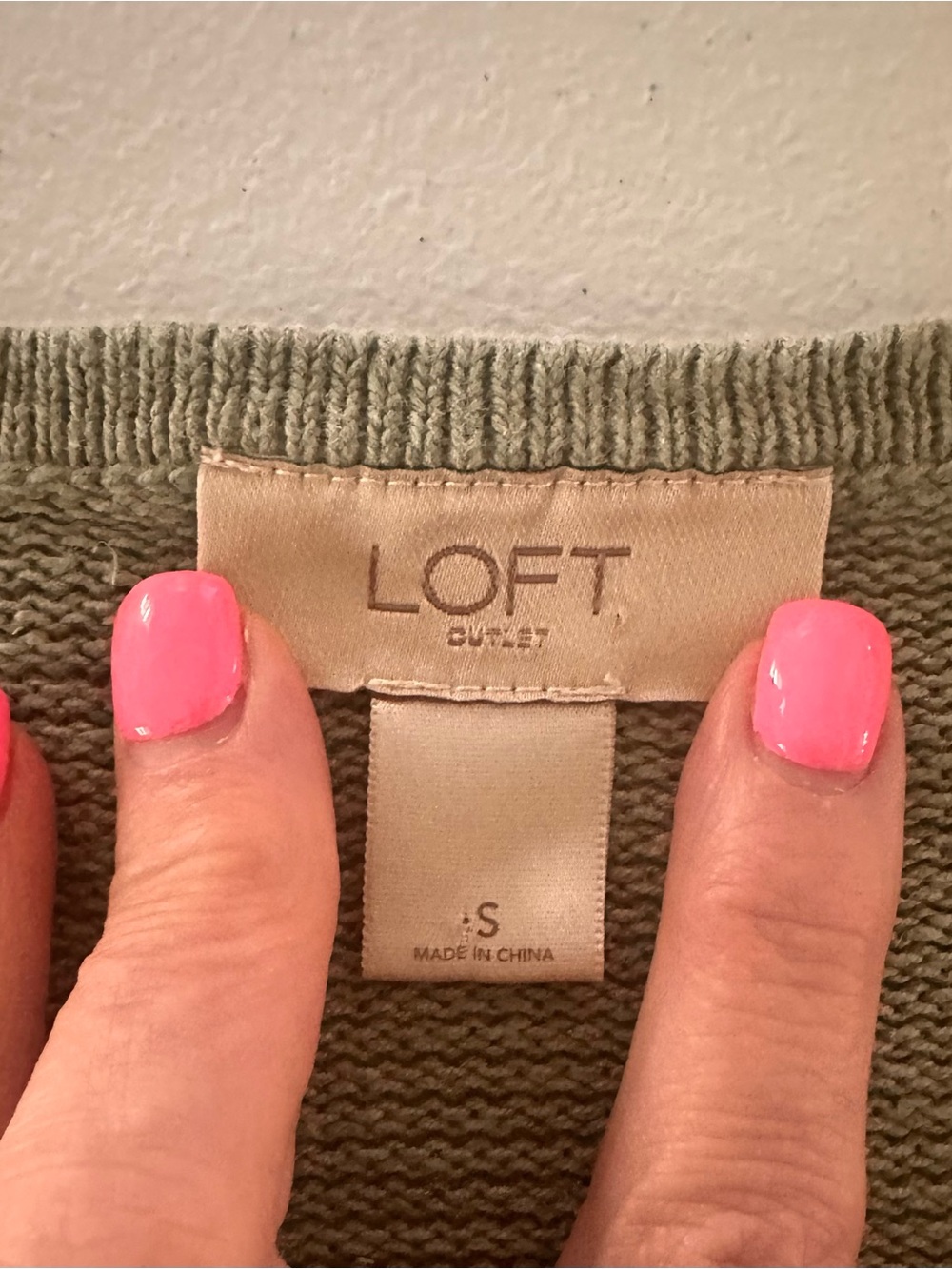 LOFT Olive Ribbed Knit Sweater